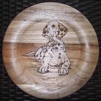 Dalmatien sur assiette bois